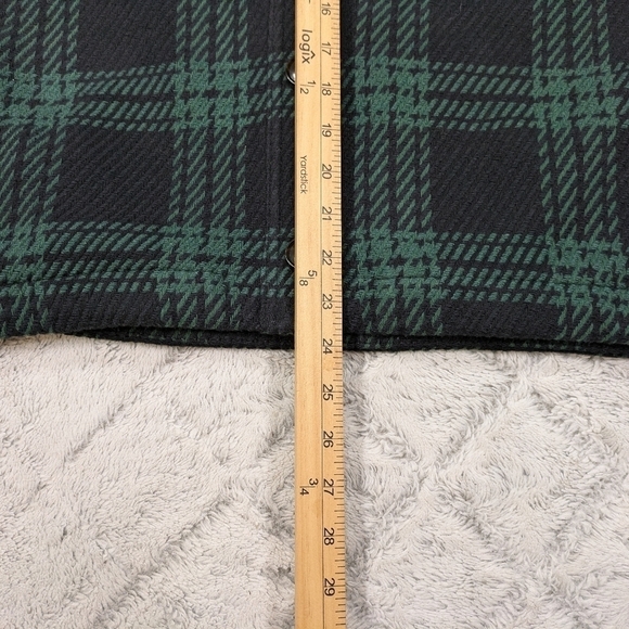 Madewell Jacket Women's XL Green Plaid Flannel Boxy Button Up Shirt Heavy - Picture 6 of 9